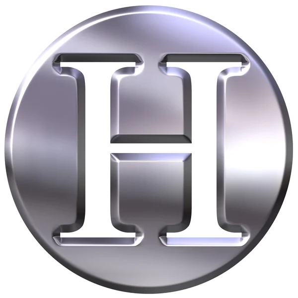 3d срібна літера H — стокове фото