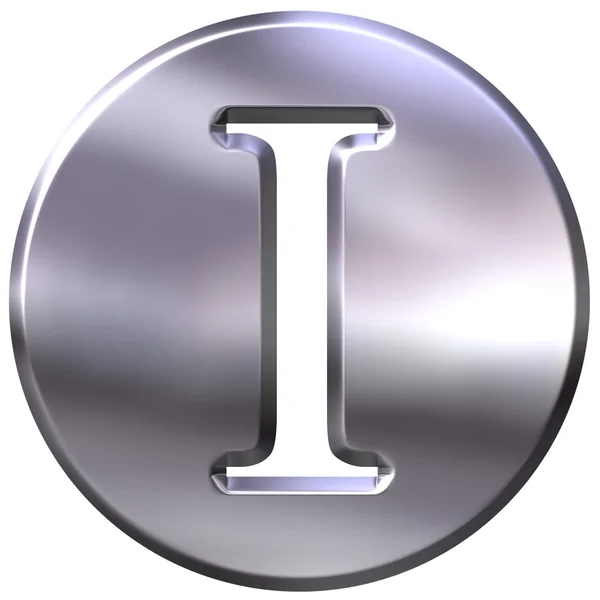 Серебряная буква I — стоковое фото