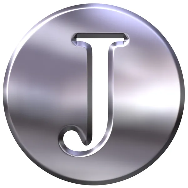 3D silver bokstaven j — Stockfoto