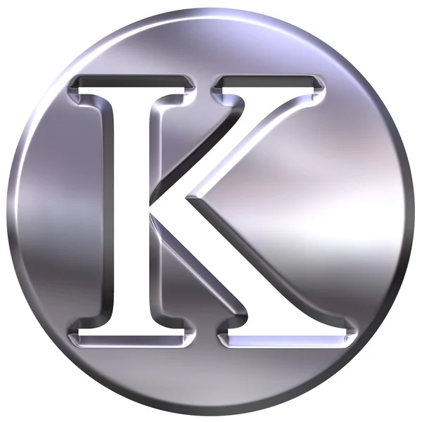 3D-zilver alfabet k — Stockfoto