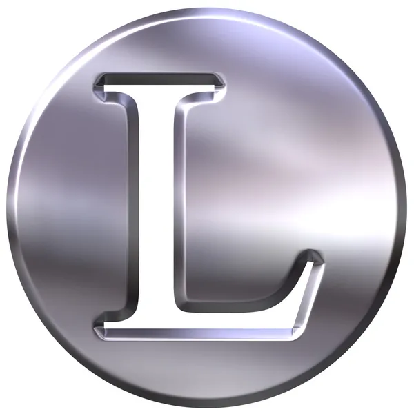 Серебряная буква L — стоковое фото