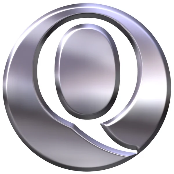 3d срібна літера Q — стокове фото