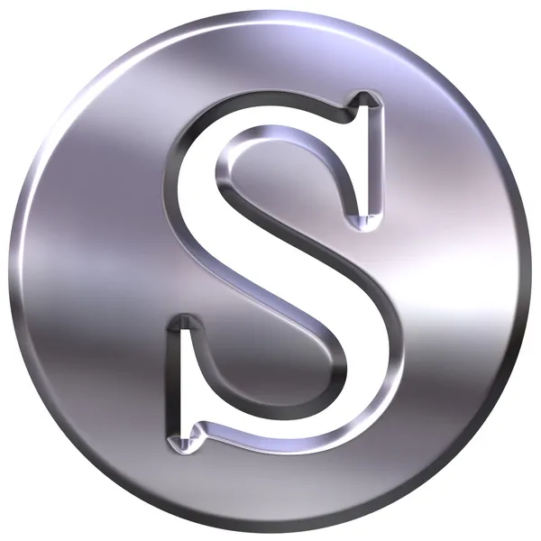 Lettera S in argento 3D — Foto Stock