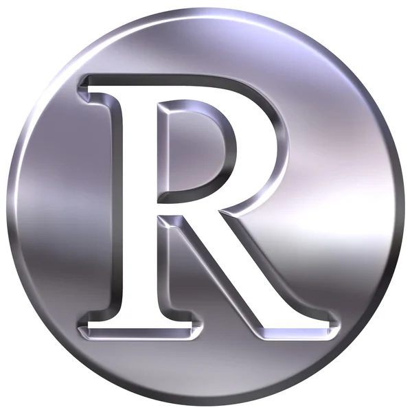 3D ασημένια γράμμα r — Φωτογραφία Αρχείου