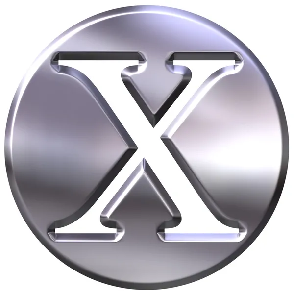 3d срібна літера X — стокове фото