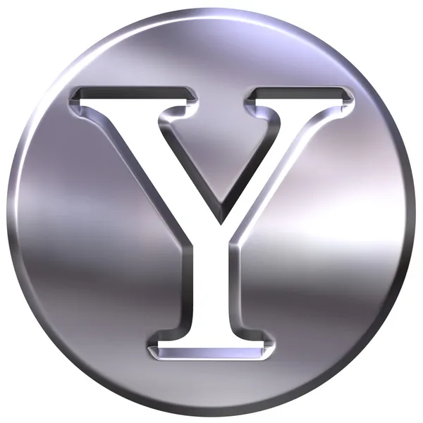 3D Silver Letter Y — Stock Photo, Image