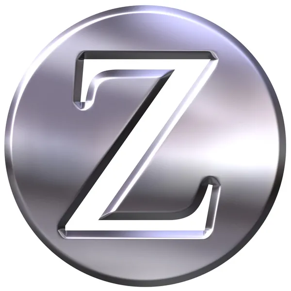 3D ασημένια γράμμα z — Φωτογραφία Αρχείου