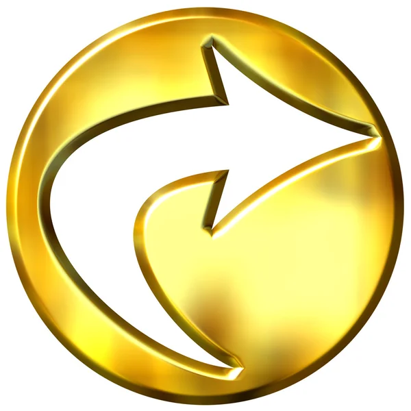 Flecha moldada de ouro 3D — Fotografia de Stock