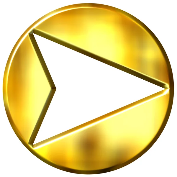 Flecha enmarcada en oro 3D —  Fotos de Stock