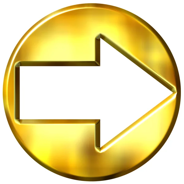 3 d のゴールデン フレーム矢印 — ストック写真
