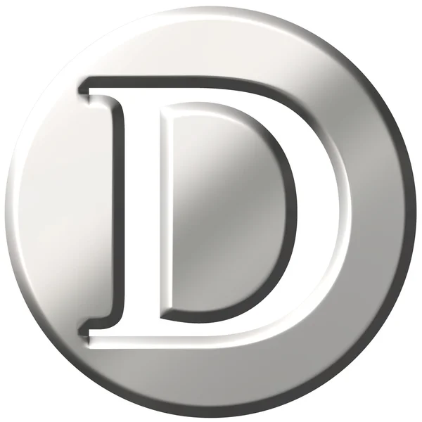 Lettera D in acciaio 3D — Foto Stock