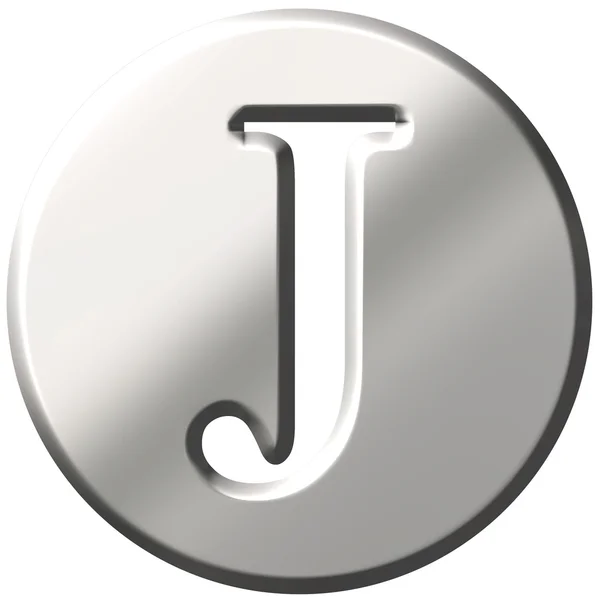 3D стальные буква J — стоковое фото