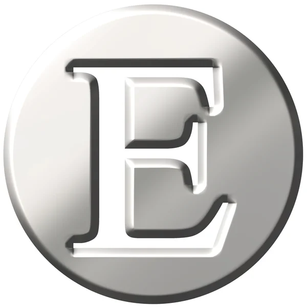 3D stali litera e — Zdjęcie stockowe