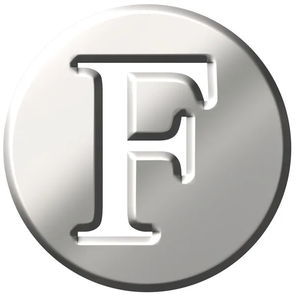 3D Steel Letter F — Stock Photo, Image