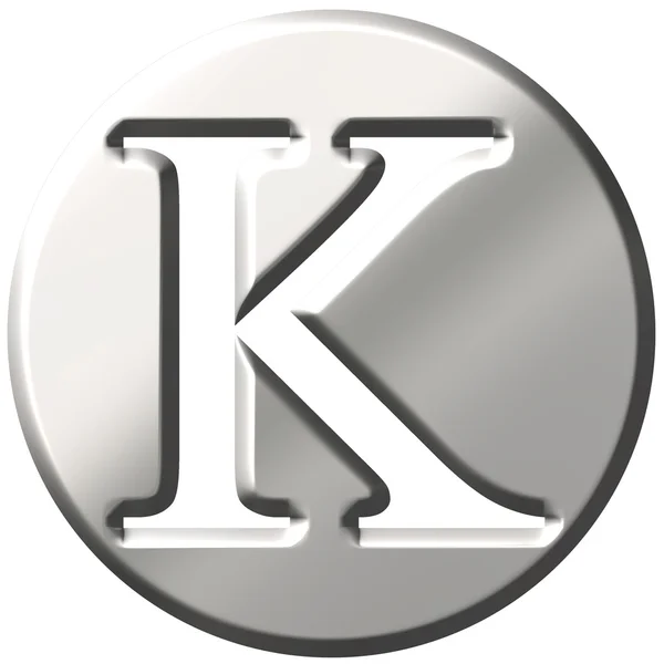 3D сталева літера K — стокове фото
