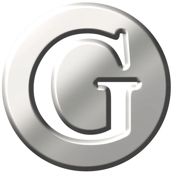 3D stål bokstaven g — Stockfoto