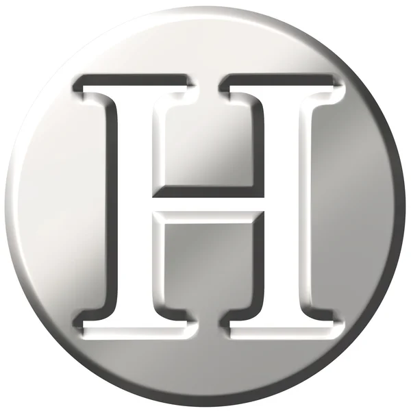3D сталева літера H — стокове фото