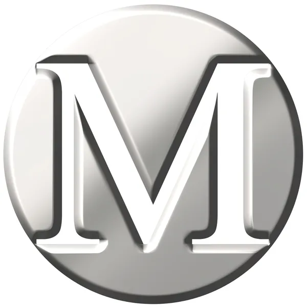 3D стальные букву M — стоковое фото