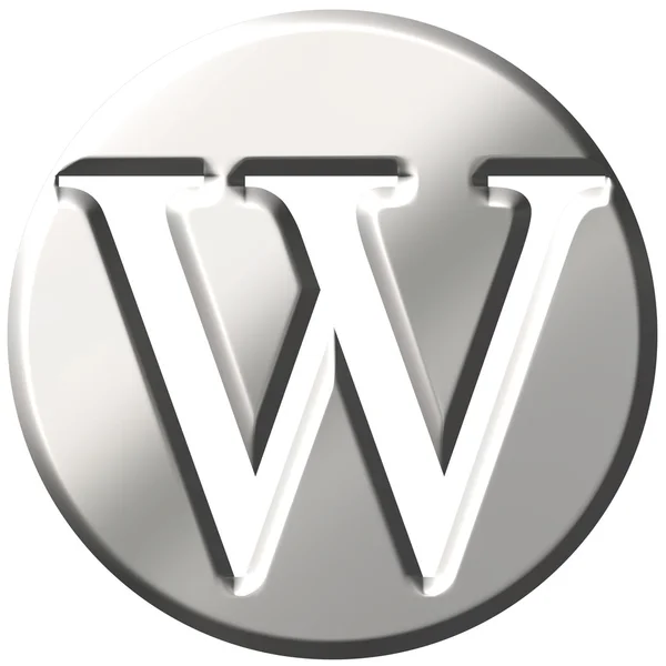 W 3d 스틸 편지 — 스톡 사진