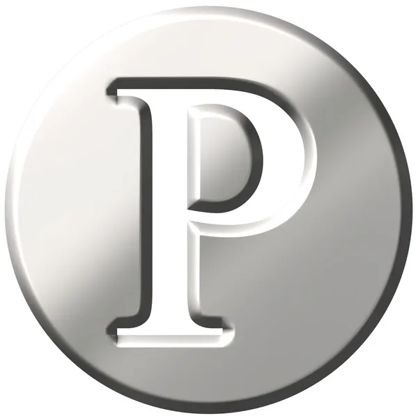 3D χάλυβα γράμμα p — Φωτογραφία Αρχείου