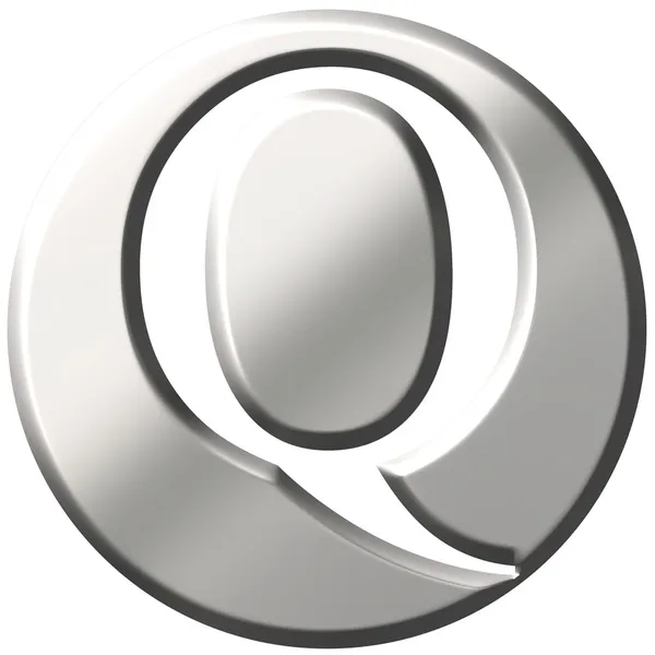 3D сталева літера Q — стокове фото