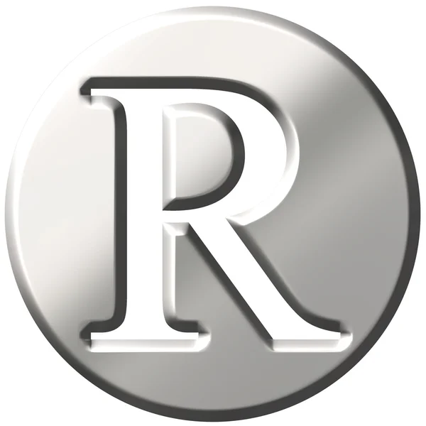 3D-teräskirje R — kuvapankkivalokuva