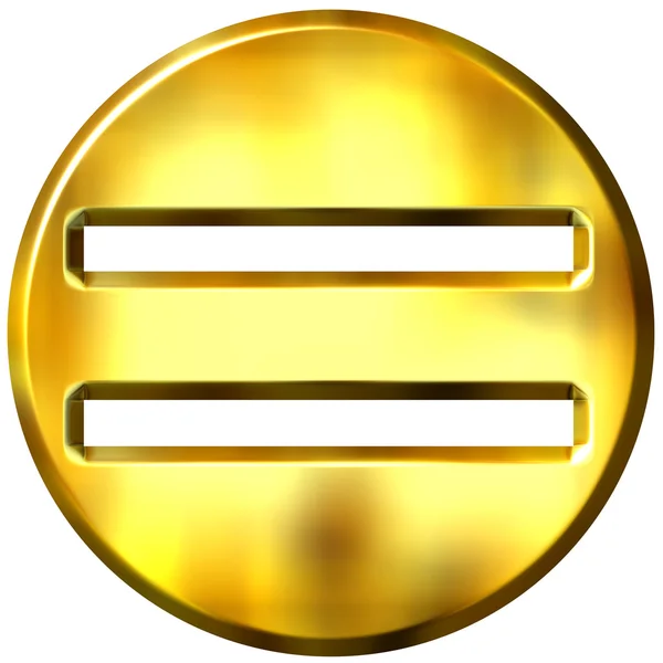 3D-gouden ingelijst gelijkheid symbool — Stockfoto