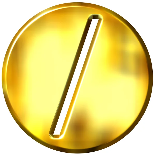Símbolo de divisão moldado dourado 3D — Fotografia de Stock