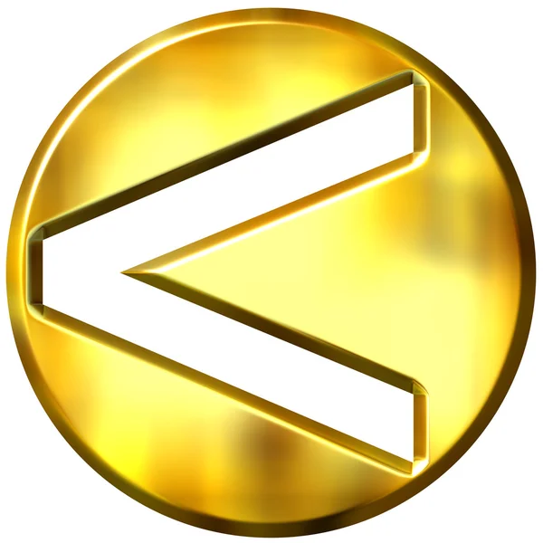 3D gyllene strikt ojämlikhet symbol — Stockfoto
