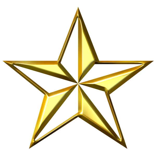 3D χρυσό αστέρι — Φωτογραφία Αρχείου