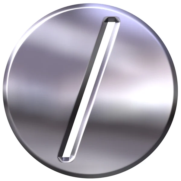 3D silver inramade division symbol — Stockfoto