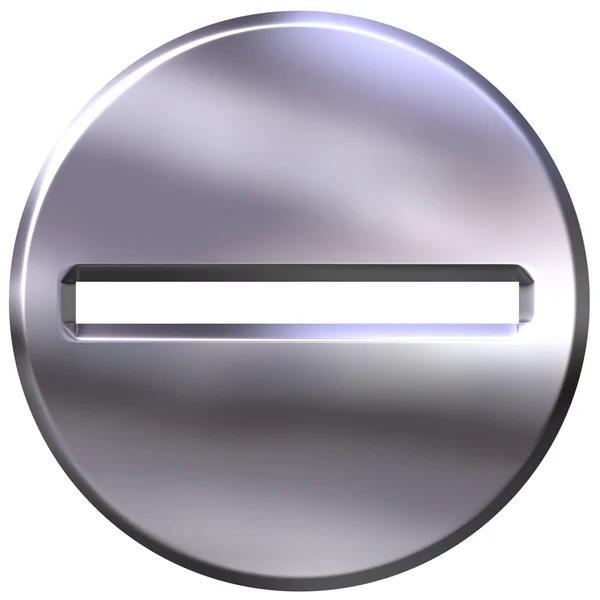 3D silver inramade subtraktion symbol — Stockfoto