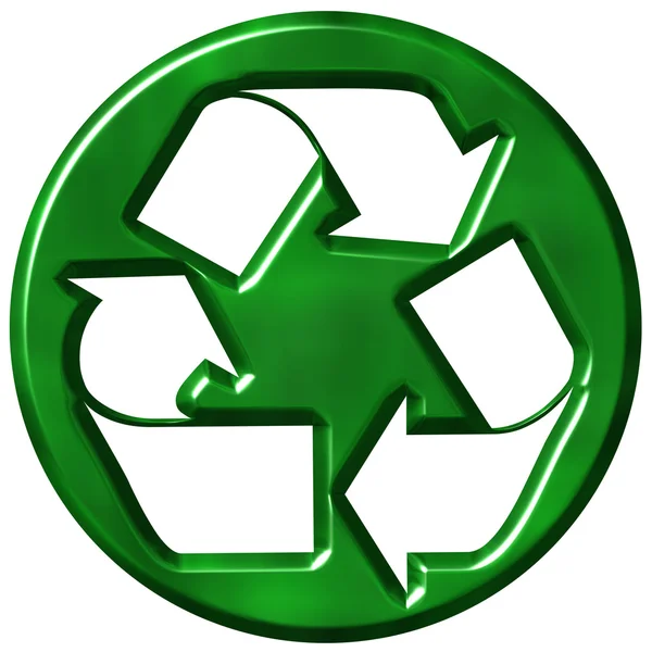 回收的 3d 符号 — 图库照片