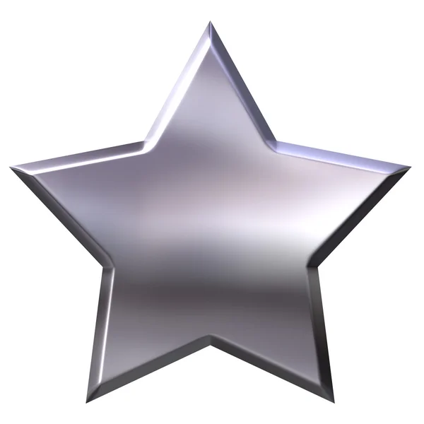 3d серебряная звезда — стоковое фото