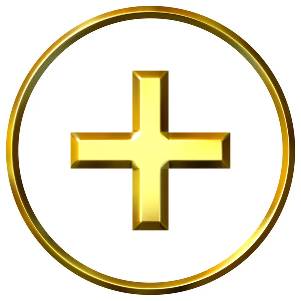 3D Golden Positive Energy Symbol — Stock Photo, Image