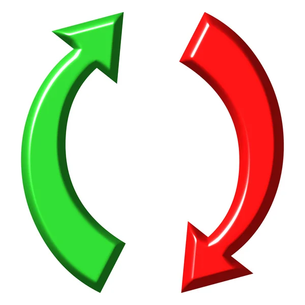3d circular up and down arrows — Stock Photo, Image