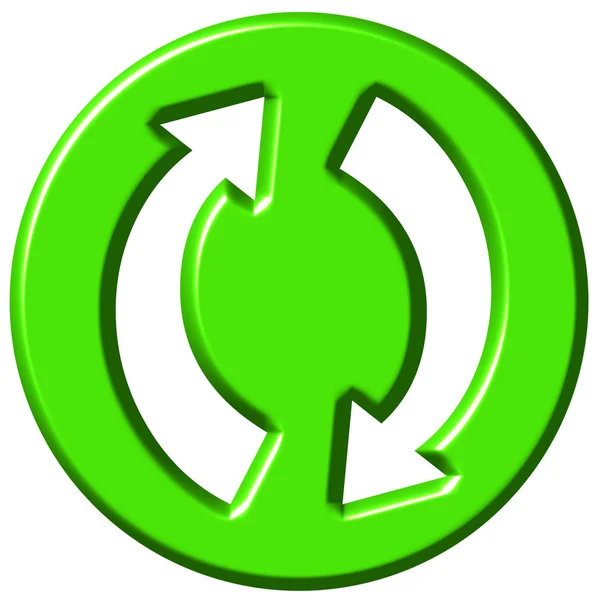 3D symbol recyklace — Stock fotografie