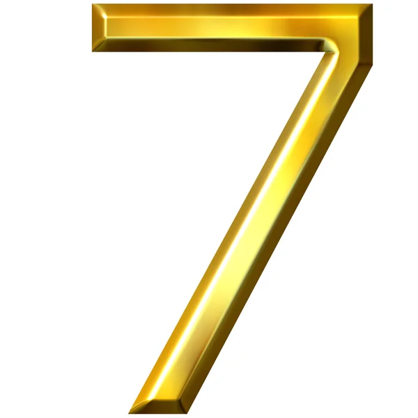 3d golden number 7 — Stock Photo, Image
