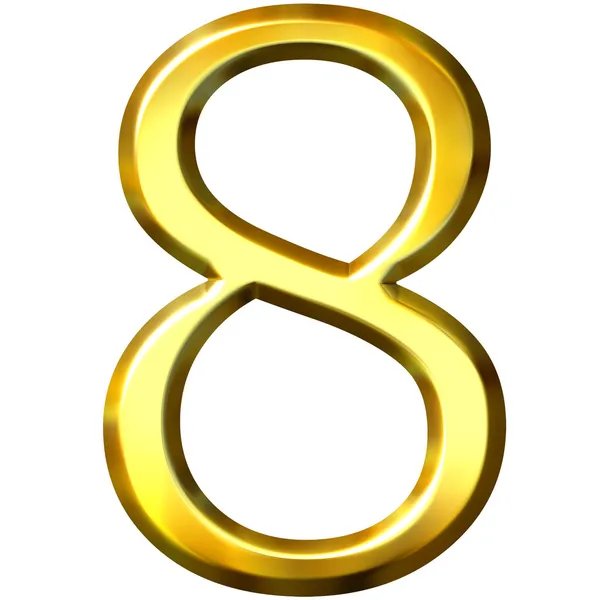 3d dourado número 8 — Fotografia de Stock