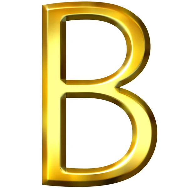 Letra de oro 3D B —  Fotos de Stock