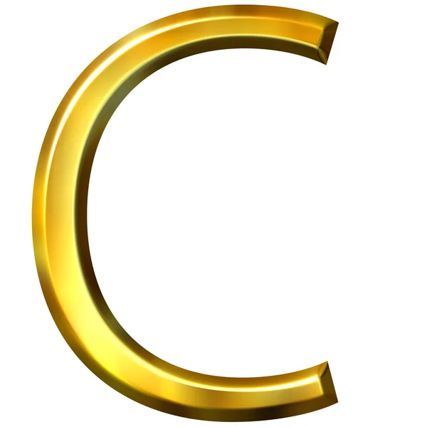 3D gyllene bokstaven c — Stockfoto
