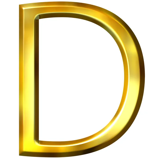 Letra de oro 3D D —  Fotos de Stock