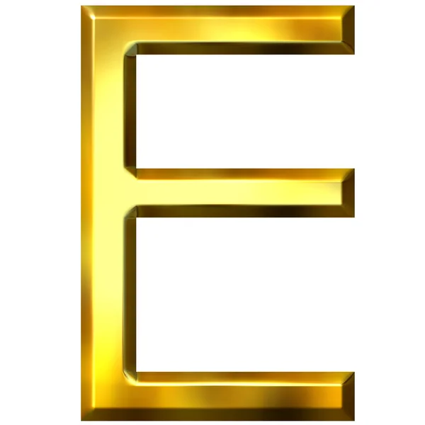 Золотая буква Е — стоковое фото