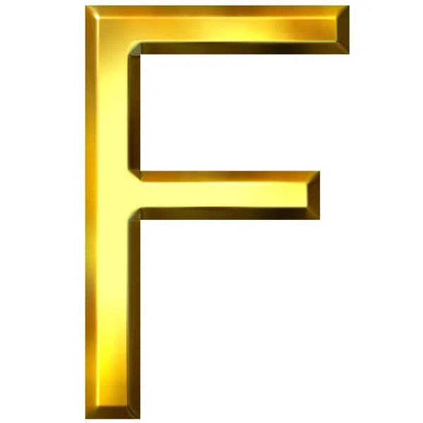 3D золота літера F — стокове фото