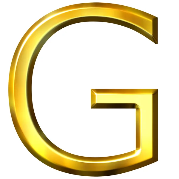 3d 金色字母 g — 图库照片