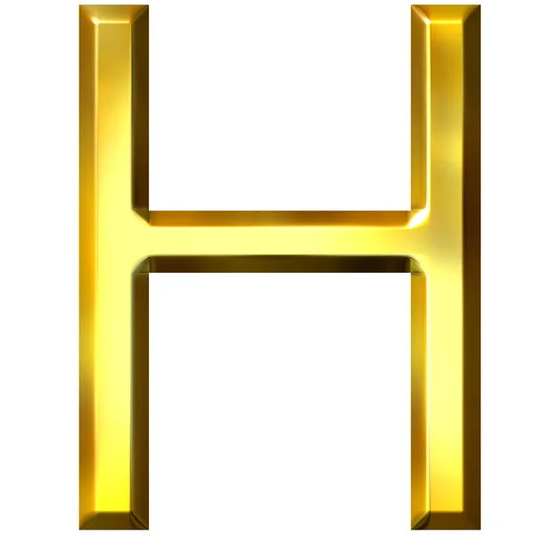 3D zlatý písmeno h — Stock fotografie
