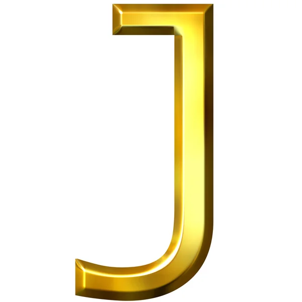 3d 金色字母 j — 图库照片