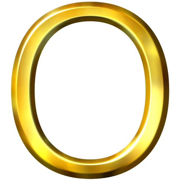 Carta dourada 3D O — Fotografia de Stock