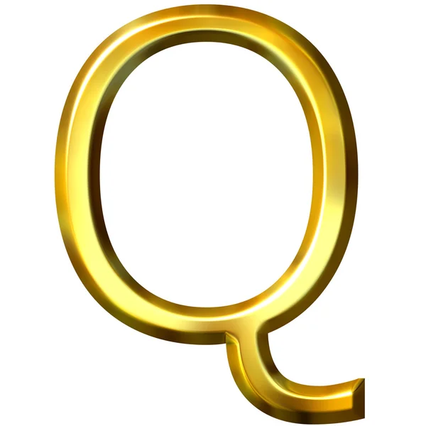3D золота літера Q — стокове фото