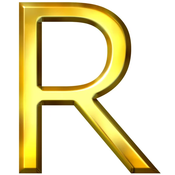 3D χρυσό γράμμα r — Φωτογραφία Αρχείου